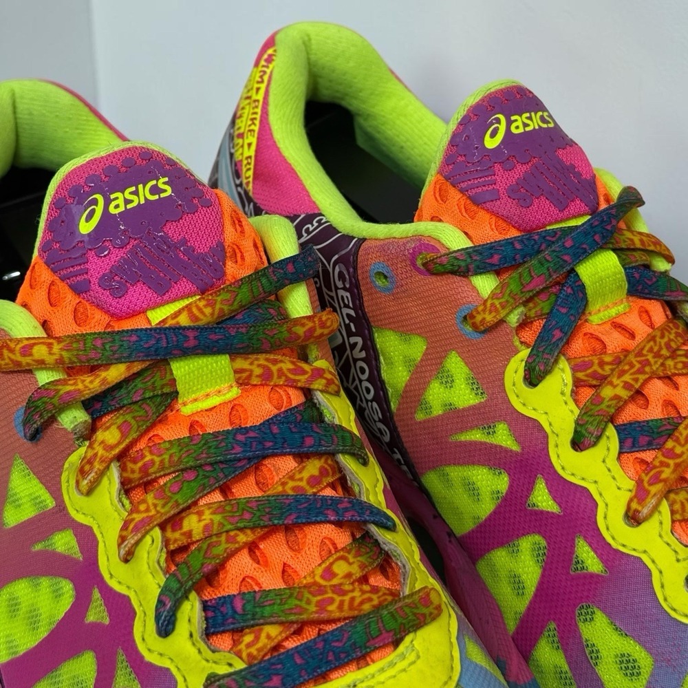 ASICS Gel Noosa Tri 7.5 Womens Neon Running Shoes Multicolor Triathlon Sneakers - Picture 3 of 9